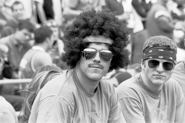 Brett cheering on Sigma Chi at the 2004 Little 500, in typical fashion.