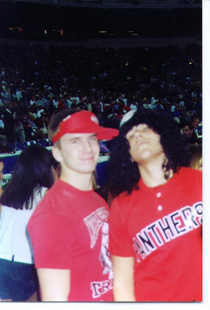 Ryan Maher and Brett at a North Central basketball game