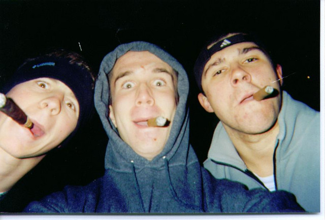 Nate, Ryan, and Brett smokin' cigars
